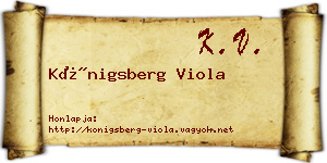 Königsberg Viola névjegykártya
